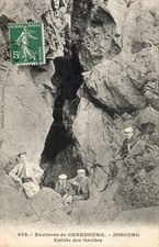 Old postcard 50 Normandy approx. Cherbourg LA HAGUE JOBOURG Entrance to the Caves 1908 Animated picture