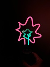 Sunbeam Neon Light FLOWER w Lamp Base EUC 9.5