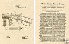 WINCHESTER 1894 LEVER ACTION RIFLE PATENT Art Print READY TO FRAME Browning Gun picture