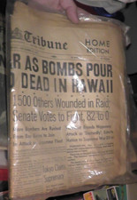 WWII NEWSPAPER DECEMBER 8TH 1941 PEARL HARBOR HAWAII OAKLAND TRIBUNE CALIFORNIA picture