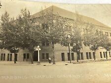 H8 RPPC Photo Postcard 1922  Cheyenne Wyoming Masonic Temple Corner Street View picture
