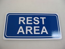 REST AREA Metal Sign Highway Vintage Car Shop Garage Pumping Gas Service Station picture