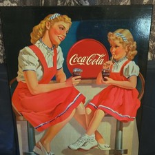 Coca-Cola Soda Advertising Poster Print Mother & Daughter Drinking Coke picture