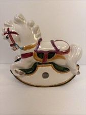 Vintage Ronzan Italy Ceramic Rocking Horse Mid Century Pottery Mold 1690/1 picture