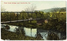 near Wytheville VA - Reed Creek Bridge people antique postcard picture