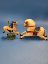 Vintage Handcrafted Wooden Horses Figurine Of 2 picture