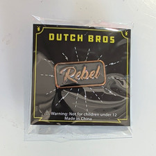 Dutch Bros Rebel Promotional Pinback Pin, Advertising Theme Collectible picture