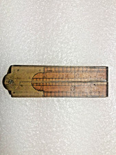 ANTIQUE STANLEY ?? No. 32 1/2 FOLDING RULE 12''  WITH CALIPER~WOOD AND BRASS picture