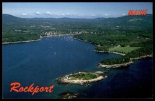 Rockport Maine Aerial View Postcard Indian Island Light Penobscot Bay ME-109 picture