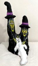 Halloween Witch Ghost Hand Painted original Cypress Knee.  Ann Hedberg Art picture