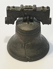 Vintage Liberty Bell Souvenir Cast Metal Independence Hall Crack Bell Clacker picture