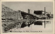 GROVETON NEW HAMPSHIRE NH Paper Co Mill Vintage RPPC Real Photo Postcard picture
