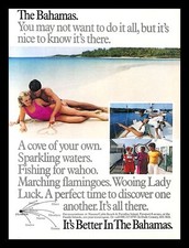 1988 Bahamas Honeymoon Vacation Vintage PRINT AD Marriage Beach Romance Travel picture