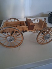 Handcrafted Wood Folk Art 1857 Holt Dust Buggy Wagon Miniature Model Vintage picture