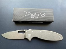 Demko Knives Shark-A-Tac Shark Lock MagnaCut Smooth Titanium Folding Knife Spike picture