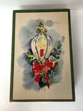 VTG Windsor Christmas Card Box Special Value Box 45 Cards Lantern Santa Reindeer picture