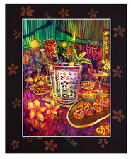CBjork 12 x 16 Print 16 x 20 MAT Trader Tiki Bar Restaurant Hula Hawaiian Lava picture