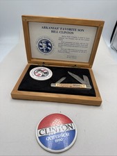 Vtg McCoy MT IDA Arkansas President Bill Clinton Stockman Limited  Pocket Knife picture