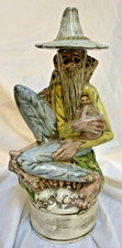 Albertas Molds Hand Painted Vintage Liquor Decanter Old Hillbilly 1970s picture