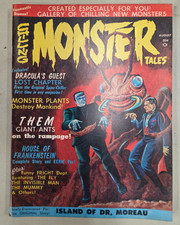 Vintage Chilling Monster Tales Magazine VOL. 1 NO. 1 #1  VERY NICE 1966 Famous picture