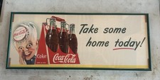 Vintage 1950s Coca Cola Sprite Boy Coke Store Front Diner Paper Sign Framed picture