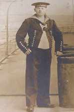 c1909 ANTIQUE SMS WETTIN SAILOR PHOTO GERMAN NAVY BATTLESHIP KRIEGSMARINE PREWWI picture
