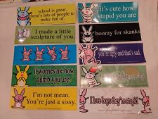 Rare Vintage Lot Of 10 Cute It's Happy Bunny Stickers Cute Cartoon Y2K Hot Topic picture
