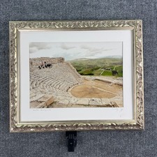 Teatro di Segesta Sicily Signed Framed Photograph John Hutchinson Ancient Greek picture