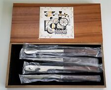 Vtg NOS MCM Bar Tool Set Teak Handles & Stainless Original Box Japan Bartender picture