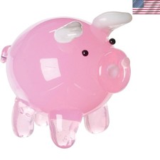 Adorable Miniature Glass Pig Figurine - Charming Pink Keepsake for Collectors picture
