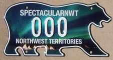 NORTHWEST TERRITORIES Canada Sample License Plate NWT Aurora Borealis picture