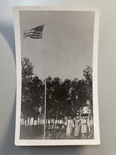 1910s Terry Montana Photo American Flag Salute Girls School Bell Size Blank Back picture