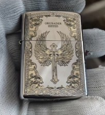 Crusader Cross Angel Sword zippo Lighter Mixed Silver In a New Box picture