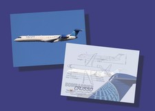 United Express / GoJet CRJ 550 Airplane Trading Card Set of 25 -  picture