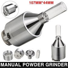 Hand Metal Powder Grinder 44mm Hand Crank Spice Funnel Food Container picture