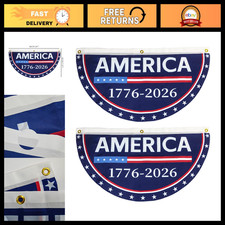 2PCS 250th Anniversary American Flags 1.5x3 FT Double-Sided Heavy Duty Banner fo picture