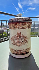 SPAIN PICKMAN PARTAGAS TOBACCO PORCELAIN BROWN CIGAR HUMIDOR JAR 1920s picture