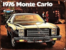 1976 CHEVROLET MONTE CARLO Garage Shop Metal Sign 9x12