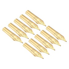 10 PCS 0.5-0.7mm Line Width Fountain Pen Nib Replace 304 Stainless Steel Gold picture