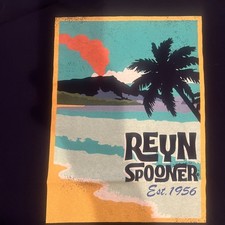 Rare Women’s Reyn Spooner Hawaiian Volcano Erupting Palm Trees Shirt Large Vtg. picture