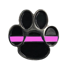 CL6-010 K9 Paw Thin Pink Line Canine Lapel Pin Breast Cancer Awareness picture