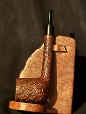 British Briar London Tan Sandblast Short Lovat Estate Pipe 1895-1970 picture