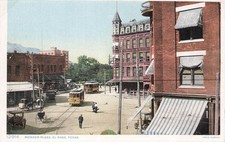 Pioneer Plaza El Paso Texas Streetcars Fred Harvey Postcard picture