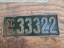 Vintage 1918 SC license plate picture