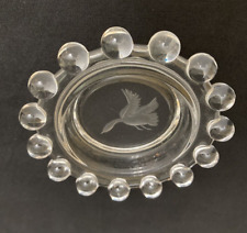 Vtg Candlewick Duck Beaded Edge Clear Glass Coaster Candle Holder Ash Tray Dish picture
