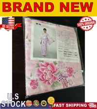Japanese Summer kimono Yukata Robe size 58in  light pink floral pattern Sakura picture