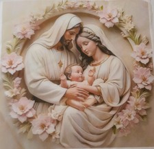 2 individual Paper Decoupage NAPKINS -HOLY FAMILY RELIGIOU 1 MOTIF picture