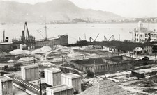 Kowloon Hong Kong British Royal Navy Dockyard Harbor Ships Vtg. Photo 19thC. picture