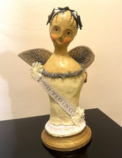 Nicol Sayre ESC Trading Paper Mache Angel Bust Good Tidings Christmas Folk Art picture