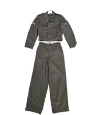 Vintage WWII US Army Ike Jacket & Wool Trousers Uniform Set PFC 36R Military picture